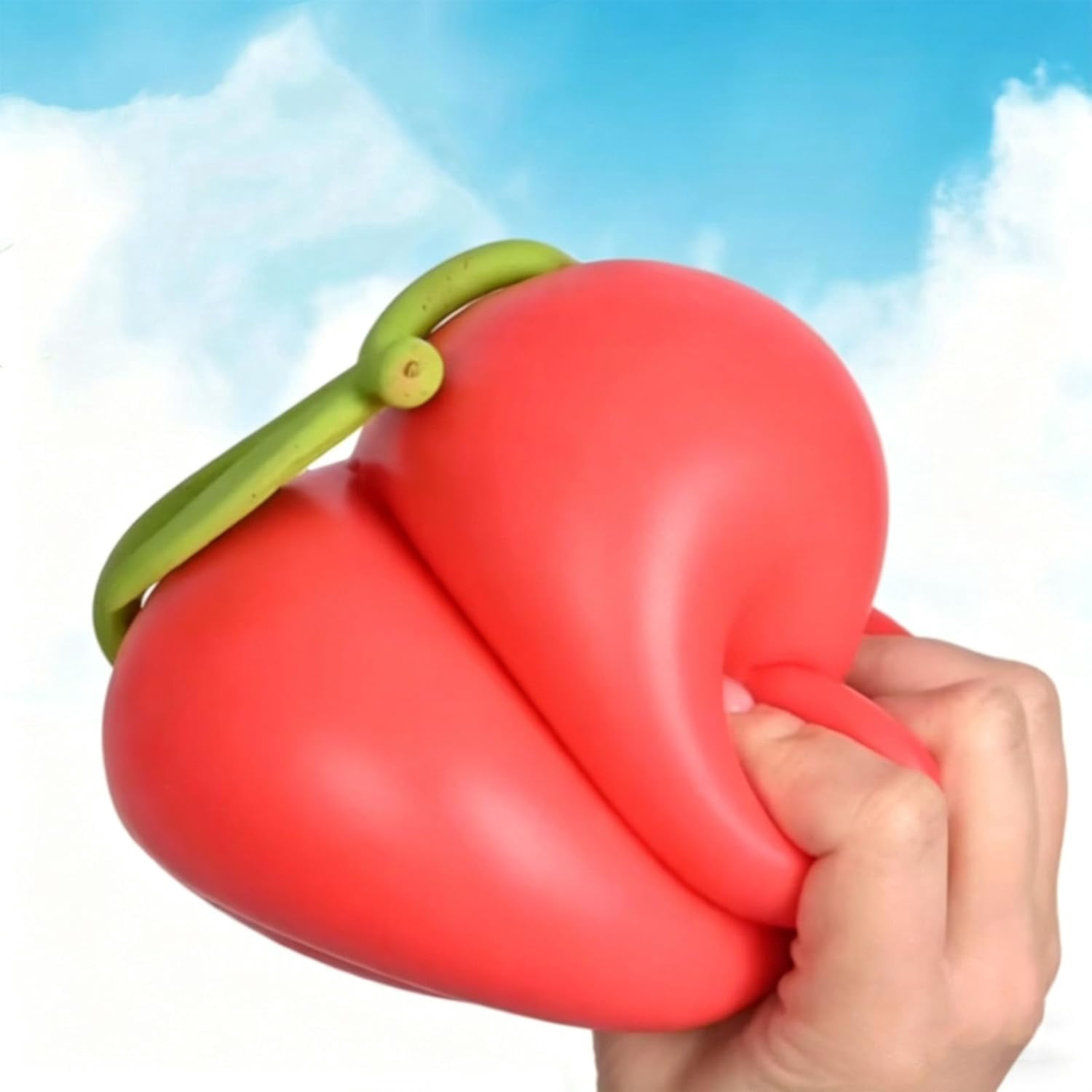 2Pcs Giant Cherries Squishy, Big Fruit Stress Ball Twin Cherries Squeeze Ball, Soft Sensory Fidget for Adults, Party Favor Relaxing Stress Relief