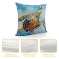 thumbnail image 4 of PHYHOO Watercolor Ocean Turtle Seas Marine Animal Pattern Super Soft Square Pillowcase Decorative Cushion Case Cover Decor Home Sofa Bed Coastal Pillow Covers White, 4 of 5