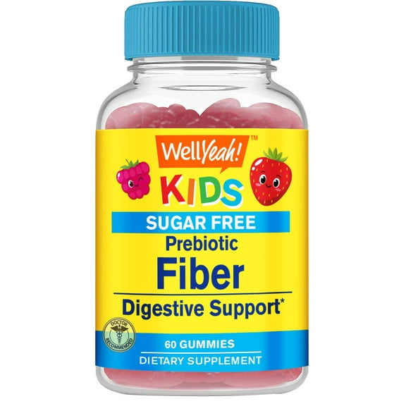 Sugar Free Fiber Gummies for Kids (4g)| Digestive Supprt |Prebiotic Fiber Supplement | 60 Count