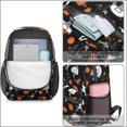 thumbnail image 4 of Basketball and Silhouette Black Pattern 17" Waterproof Oxford School Backpacks for Teens, S-Shape Padded Straps, for School, Travel, Hiking, Camping, 4 of 5