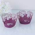 thumbnail image 3 of 60pcs Cupcake Wrappers Cake Wrappers Hollow out Pattern High Temperature Resistance for Cake (Purple), 3 of 8