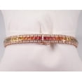 thumbnail image 4 of 14K Multi Sapphire Tennis Bracelet Silver Gold Women Handmade Bracelet Anniversary Birthday Gift, 4 of 5