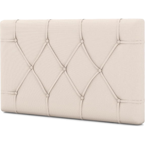 Upholstered Headboard for Twin/Twin XL Size Bed, Wall Mounted Twin Headboard Only, Modern Button Tufted Headboard for Dorm Bedroom, Attachment Device Included, Dorm Headboard, Beige