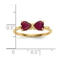 thumbnail image 5 of 14K Yellow Gold Ring Band Birthstone (07) July Ruby, Lab Created Heart Red, Size 9, 5 of 5