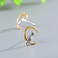 thumbnail image 3 of Pendientes de hoja de luna de plata esterlina para mujeres, pendientes de gatito lindo, regalos para gatos, joyas para gatos, 3 of 5