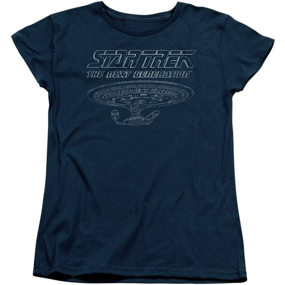 Star Trek la Prochaine Génération Entreprise Blueprint et Logo Femmes T-Shirt