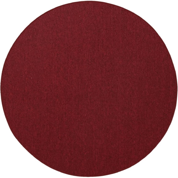 Modern Indoor/Outdoor Commercial Solid Color Rug - Red, 2' Round, Pet and Kids Friendly Rug. Made in USA, Area Rugs Great for Kids, Pets, Event, Wedding