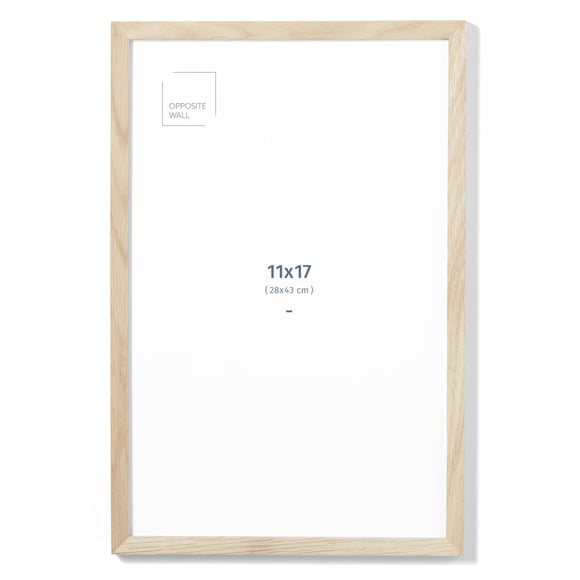Marco para fotos, pared opuesta, madera maciza de roble natural, 28 x 43 cm