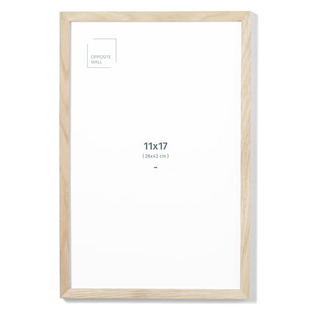 Marco para fotos, pared opuesta, madera maciza de roble natural, 28 x 43 cm