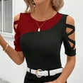 thumbnail image 4 of Jienlioq Crop tops d'Été pour Femmes Haut Décontracté Assorti à Manches Courtes Col Rond, 4 of 5