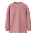 thumbnail image 3 of Swuxness Toddler Fleece Long Sleeve Undershirt, Kids Winter Casual Tops, Kids Solid Color Crew Neck Thermal Lined Comfortable Pullover Top for Boys and Girls Pink, 10-11 Years, 3 of 5