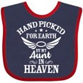 thumbnail image 3 of Inktastic Handpicked for Earth by My Aunt in Heaven with Angel Wings Boys or Girls Baby Bib, 3 of 4