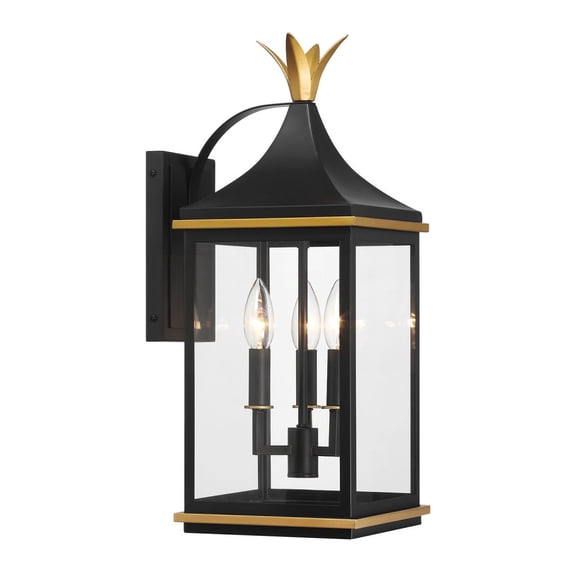 SIM-801-MK-TG Crystorama Lighting Simpson - 3 Light Outdoor Wall Mount-19.75 Inch Tall and 8 Inch Wide