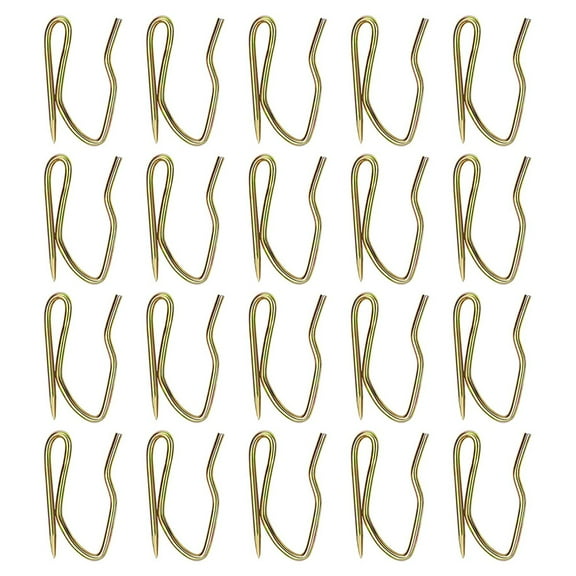 Kudiqi 50pcs Golden Metal Curtain Hooks for Drapes - Shaped Drapery Hook