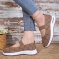 thumbnail image 7 of Gpaecead Women's Knit Mesh Walking Shoes Soft Sole Breathable Non Slip Elastic Strap Comfortable Slip On Flats For Summer Daily B-Brown, 7 of 7