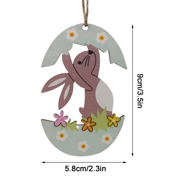 Decoraciones de Pascua para la Decoración de la Puerta de la Pared Colgante de Madera Del Hogar, Artesanía Creativa Decoración de la Casa de Pascua 7.5x5cm, Decoración Colgante de la Pared
