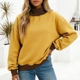 thumbnail image 2 of uvwlwu Women's Hoodless Pullover Sweatshirt Split Collar Long Sleeve Loose Fit Modern Casual Comfort,L, 2 of 4