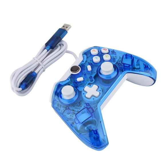 ZOUSSIQI USB Glow Light Wired Controller Game Console for Xbox One Bule EL225#42560