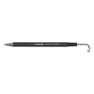 2PK Universal Ballpoint Counter Pen, Medium 0.7 mm, Black Ink, Black (15625)