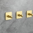 thumbnail image 1 of 4 Pcs Adhesive Hooks Square Gold Coat Towel Hooks for Hanging Coats Towel Hooks for Bathroom/Kitchen Wall Mounted Towel Hooks Robe Clothes Hook, 1 of 4