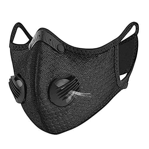 2Pcs Reusable Cycling Face Mask with Carbon Filter Exhaust Breathing Valves USA 