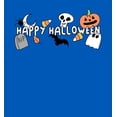thumbnail image 2 of Kids Halloween Cartoon Icons Adult Blue Long Sleeve Hoodie-XXL, 2 of 2