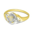 thumbnail image 3 of 14k Yellow Gold Oval Opal And Diamond Swirl Ring, 3 of 6