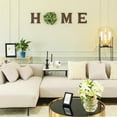 thumbnail image 4 of Farmhouse Wall Home Sign with Artificial Eucalyptus for O Rustic Wooden Hanging Letters Decorative Wall Art Decor for Living Room Kitchen Entryway Housewarming Gift, Large, Brown, 4 of 4