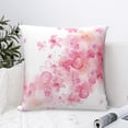 thumbnail image 6 of YFYANG Square Decorative Throw Pillow Case (Without Pillow Insert), Pink Watercolor Flowers Bedroom Sofa Car Cushion Cover, 18"x18", 6 of 9