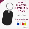 thumbnail image 2 of Tag Soft Plastic Keychains - 10 pack - Small Key Tag Chain For Staying Organized - Rubber Key Ring Keychain – Black, 2 of 5