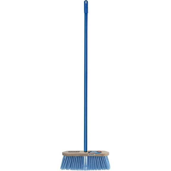 Superio Kitchen Broom Premium Blue Synthetic Bristles, with Blue Metal Handle, Heavy Duty Household Broom - Easy Swiping Dust and Wisp, Home, Kitchen Bedroom, Lobby, Floors, and Corners