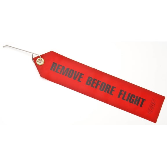 JEGS 1200 Remove Before Flight Tag with Lock Pin Red 3 Wide x 15 Long Made in th