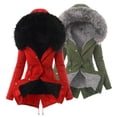 thumbnail image 3 of Ettsollp Winter Down Coat Padded with Furry Hood And Pockets Zipper Closure Parka Windproof Heat Retention Daily Cold Weather Outwear Jacket, 3 of 8