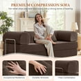 thumbnail image 4 of COOLHUT 78.7" W Combination Sofa, High Rebound Density Sponge Sofa Couch, Two Forms Floor Couch Three Seats Sofa Bed for Living Room, Bedroom, Coffee, 4 of 13