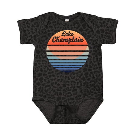 

Inktastic Lake Champlain Retro Sunset Gift Baby Boy or Baby Girl Bodysuit
