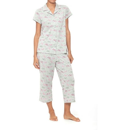 Simply Basic - Women's 2-Piece Classic Knit Pajama Set - Walmart.com