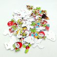 thumbnail image 4 of jifeng 50PCs Mixed Christmas Pattern Sewing Wood Buttons DIY Scrapbooking Ornaments, 4 of 9
