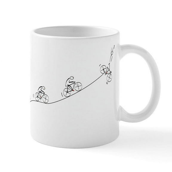 CafePress - Over The Hill Cyclist Mugs - 11 oz Ceramic Mug - Novelty Coffee Tea Cup