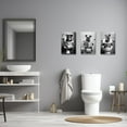 thumbnail image 3 of ZHONGYUTONG Funny Bathroom Wall Decor 3 Pieces Puppy Dog Sitting on Toilet Reading Newspaper Poster Prints Black White Animal in Toilet Canvas Artwork (24.00" x 36.00" x 3PCS), 3 of 6
