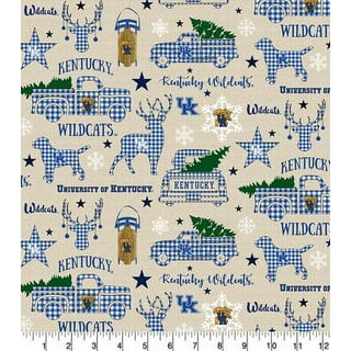 University of Kentucky Wildcats Flannel Fabric with Plaid Print