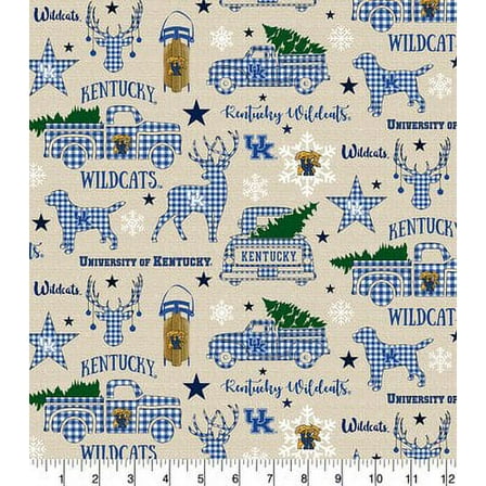 University of Kentucky Cotton Fabric with Christmas Design-LIMITED EDITION-Sold by the Yard