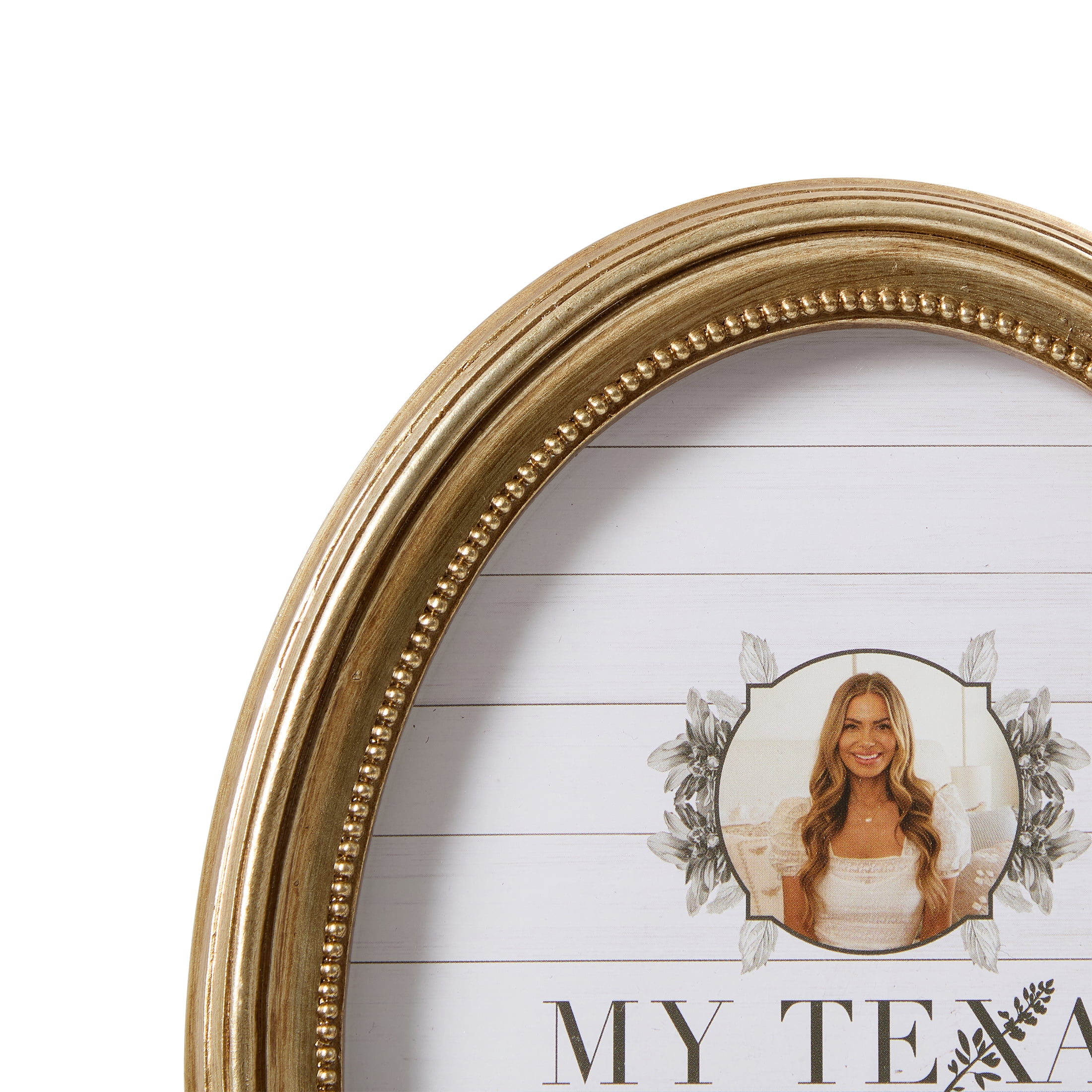 My Texas House Gold Oval Tabletop Picture Frame, 5 in x 7 in