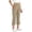 Khaki, variant on OGLCCG Capri Yoga Pants for Girls Teens Soft High Waisted Workout Leggings with Pockets Straight Leg Gym Pants with Pockets 6-15 Years