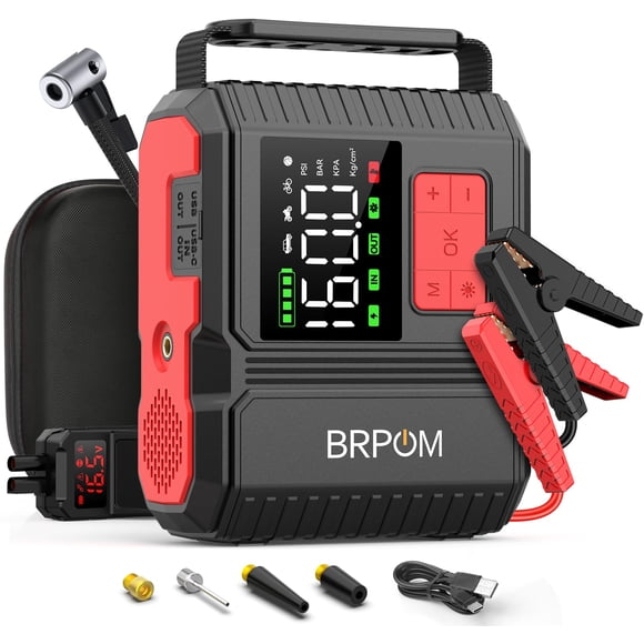 Car Jump Starter with Air Compressor, 160PSI 8000A Peak 26800mah (Up to All Gas or 12.0L Diesel Engine, 50 Times) Portable Jump Starter 12V Auto Battery Jump Pack Quick Charge