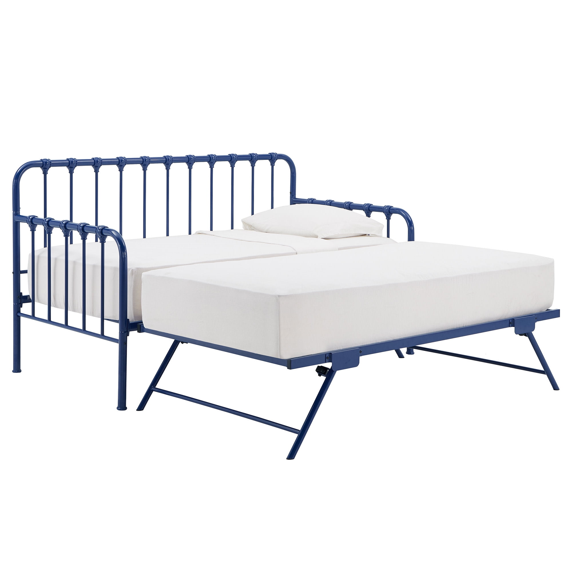 Weston Home Luca Metal Twin Daybed with Lift-up Trundle, Navy Blue
