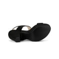 thumbnail image 5 of BLISSFUL STEP Mother's Day Women's Platform Heels Chunky Heel Slingback Open Toe Sandals Black 10, 5 of 8