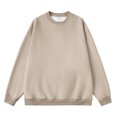 thumbnail image 6 of AWZXDE Men's Solid Color Crewneck Sweatshirt, Versatile Warm Long Sleeve Pullover for Fall and Winter Beige,L, 6 of 9