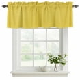 thumbnail image 2 of Yellow Burlap Texture Valances for Windows, Decorative Rod Pocket Window Valance Curtains, Farmhouse Vintage Yellow Short Curtain Drapes for Kitchen/Bathroom/Living Room, 2 Panels, 42" W x 18" L, 2 of 8