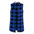 thumbnail image 7 of TGSLY Women's Plaid Long Vest Jacket Lightweight Collared Button Down Open Layering Gilet Dressy Casual Sleeveless Cardigan Coat XL, 7 of 7