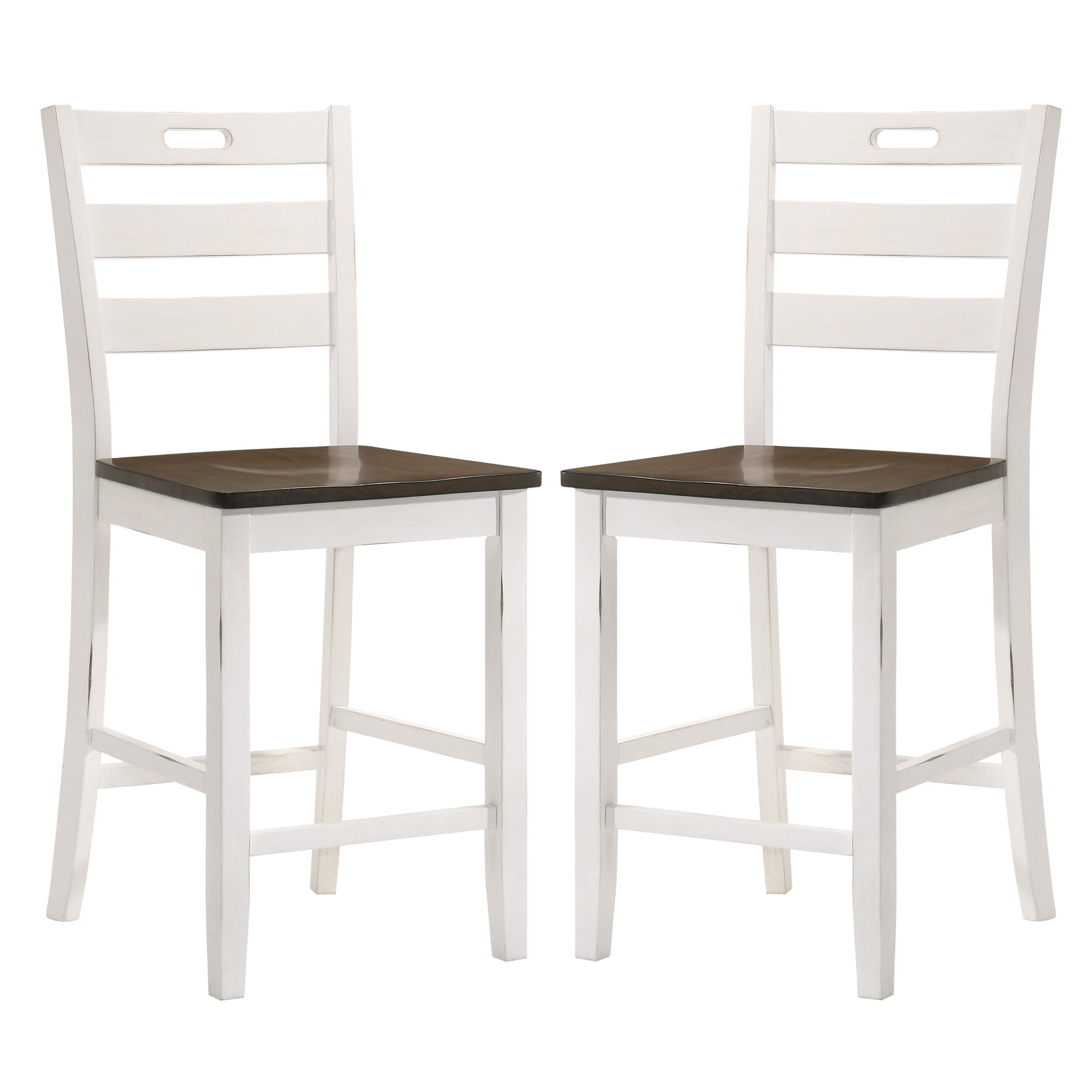 Furniture of America Donia Wood Counter Chair- Set of 2, Sea White